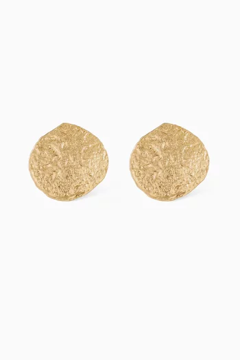 Moon Eclipse Earrings in 24kt Gold-plated Metal