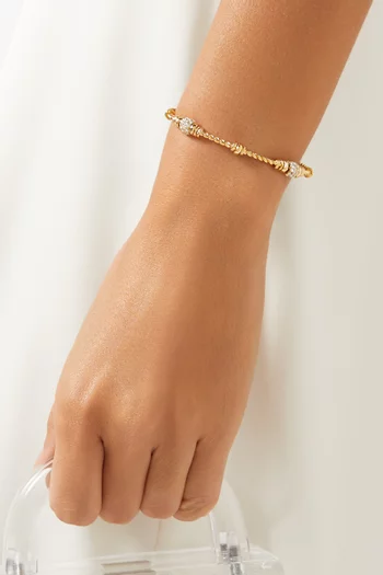 سوار مرصع بالكريستال معدن مطلي ذهب عيار 24