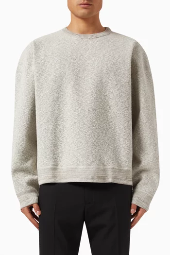 Boxy-fit Sweater in Textured-cotton