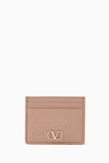 Valentino Garavani Toile Iconographe Card Holder in Leather