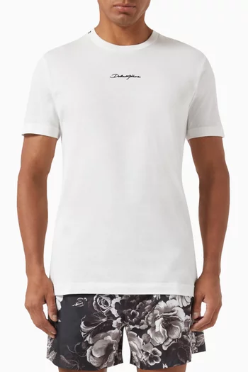 Logo Embroidered T-shirt in Cotton