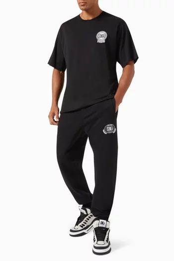 Flocked DG Logo Sweatpants in Cotton-fleece
