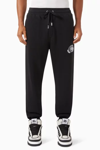 Flocked DG Logo Sweatpants in Cotton-fleece