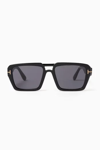 Redford Square Frame Sunglasses in Bio-Based Acetate
