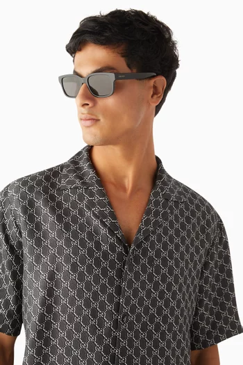 نظارة شمسية بإطار مربع أسيتات معاد تدويره