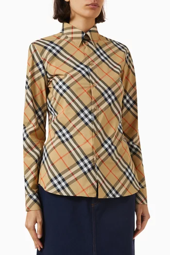 Checked Shirt in Cotton-poplin
