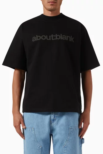 Block Mock Neck T-shirt in Cotton