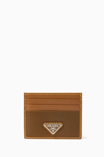 Card Holder in Re-Nylon & Vitello Leather