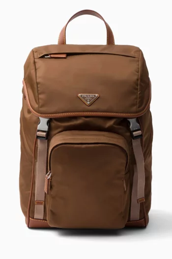 Backpack in Re-Nylon & Saffiano Leather