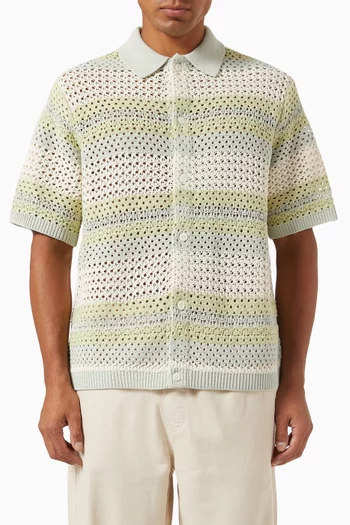 Thompson Button-down Shirt in Crochet