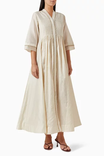 Flared Dress in Silk-chanderi