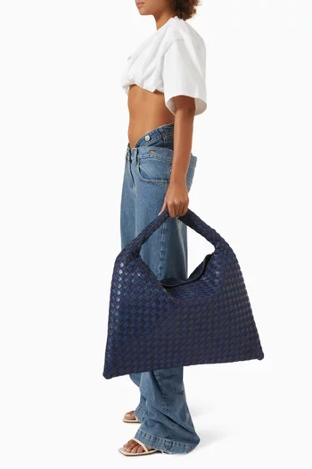 Large Hop Shoulder Bag in Intrecciato Leather