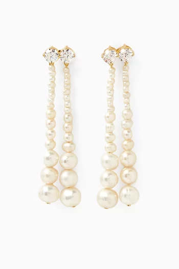 Pearl Drop Earrings in 18kt Gold Vermeil