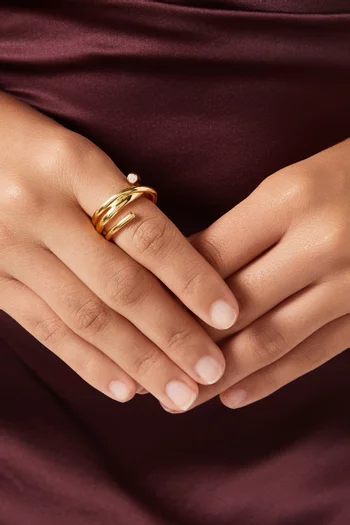 Coil Cubic Zirconia Ring in 18kt Gold Vermeil