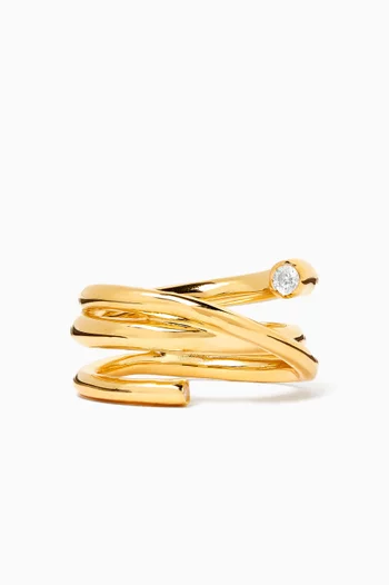 Coil Cubic Zirconia Ring in 18kt Gold Vermeil