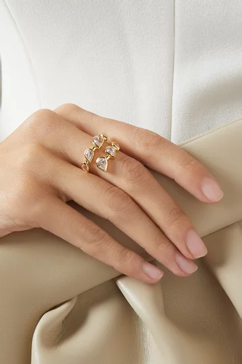 Cubic Zirconia Ring in Gold-plated Recycled Sterling Silver