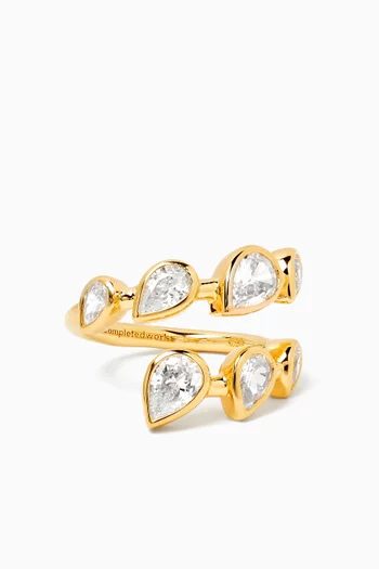 Cubic Zirconia Ring in Gold-plated Recycled Sterling Silver