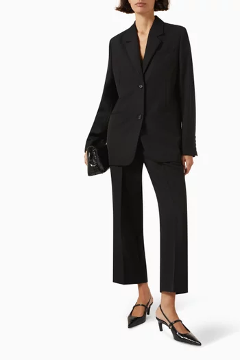 جاكيت بدلة بقصة مستقيمة مزيج صوف