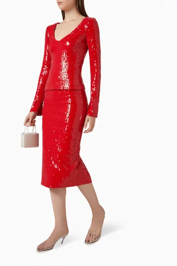 Sequin Top in Recycled Polyester Blend