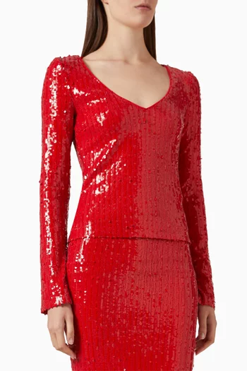 Sequin Top in Recycled Polyester Blend