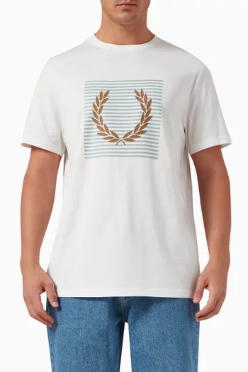 Striped Laurel Wreath T-shirt in Cotton