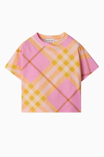 Lilia Check-print T-shirt in Cotton