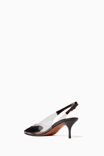 55 Slingback Mules in Patent Leather