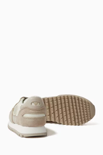 Eagle Logo Sneakers in Mesh & Suede