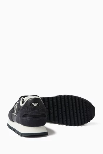 Eagle Logo Sneakers in Mesh & Suede