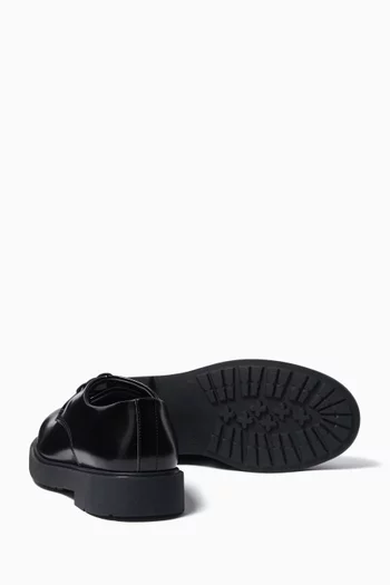 Lace-up Chunky Derby Shoes in Leather