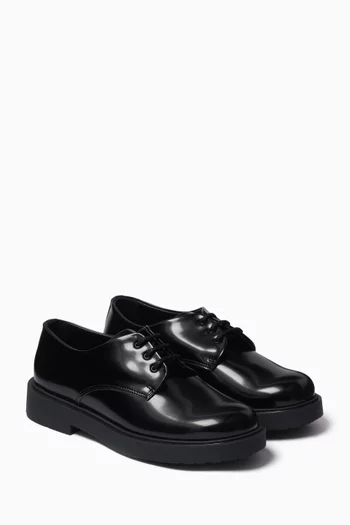 Lace-up Chunky Derby Shoes in Leather