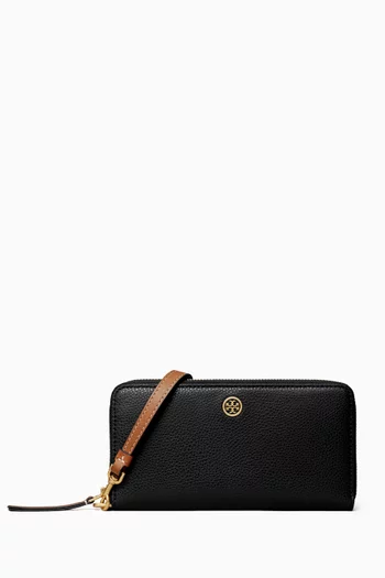 Robinson Zip Continental Wallet in Pebbled Leather