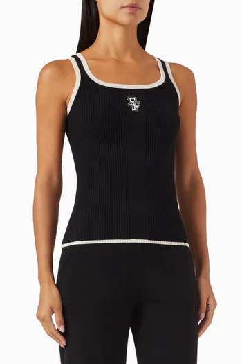 Logo Tank Top in Rib-knit