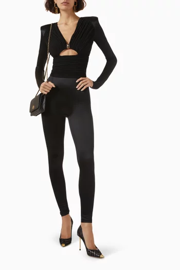 Cut-out Jumpsuit in Lurex-jersey