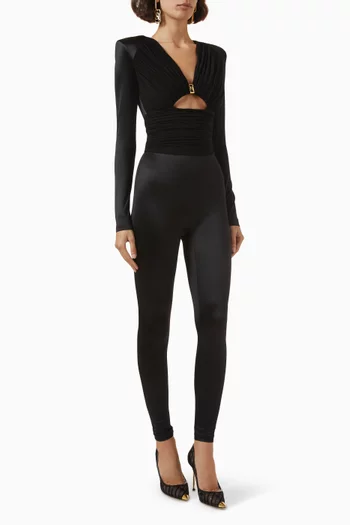 Cut-out Jumpsuit in Lurex-jersey
