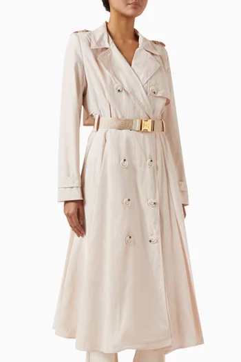 Belted Trench Coat in Nylon