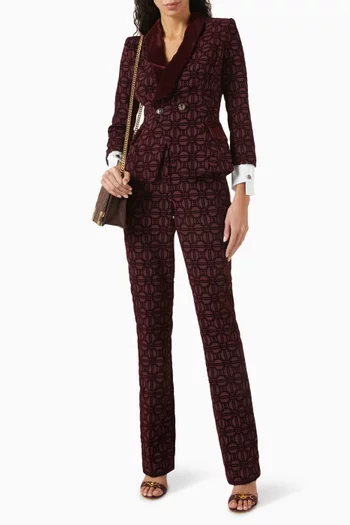 Double-breasted Jacket in Flock Crêpe