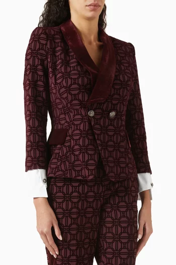Double-breasted Jacket in Flock Crêpe