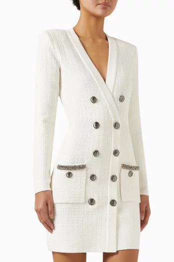 Coat Mini Dress in Bouclé Wool Blend