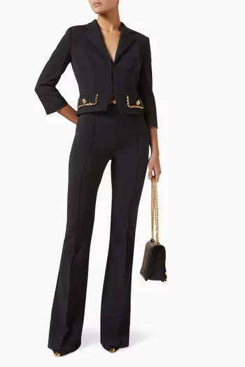 Crop Blazer in Stretch Crepe