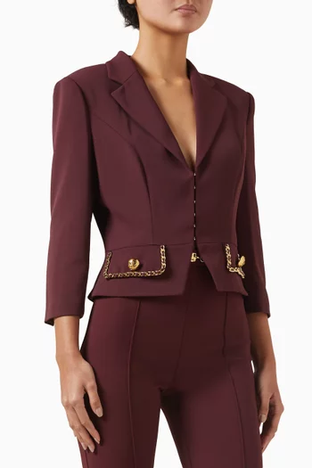 Crop Blazer in Stretch Crepe