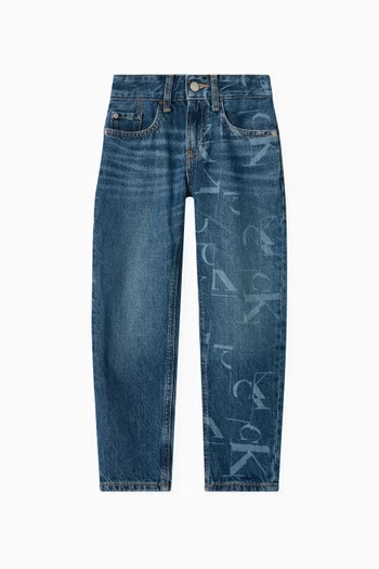 بنطال جينز بطبعة شعار الماركة دينم