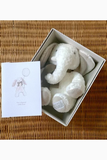 Fluffy Elephant Plush Toy in Organic Cotton
