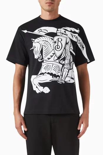 Equestrian Knight Design-print T-shirt in Cotton
