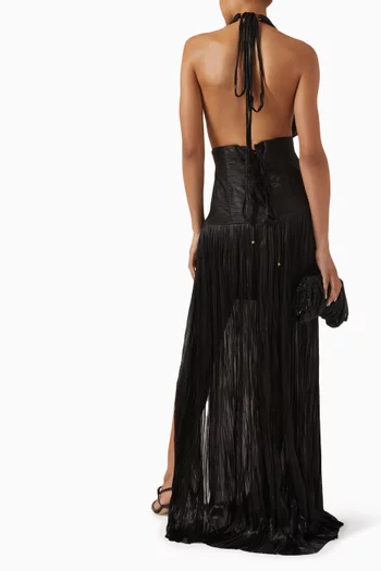 Jemma Open-back Slit Gown