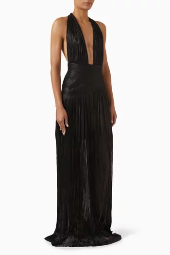 Jemma Open-back Slit Gown