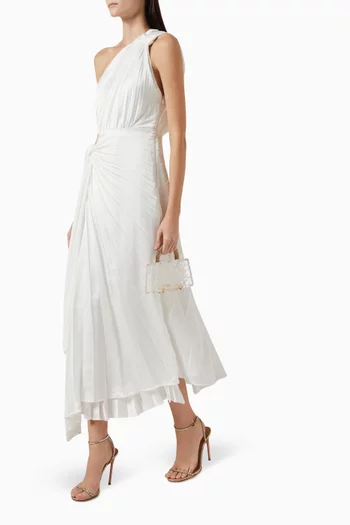 Fitzgerald One-shoulder Midi Dress in Recycled Polyester