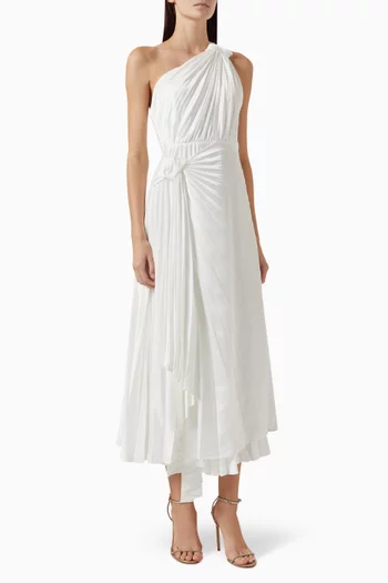 Fitzgerald One-shoulder Midi Dress in Recycled Polyester