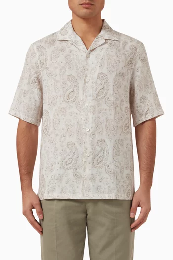 Paisley Print Shirt in Linen