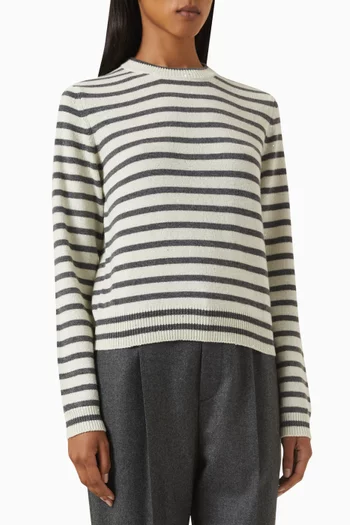 Sparkling Striped Sweater in Cashmere-wool Knit